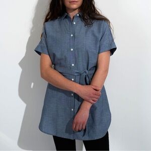 Wool& Laurel Belted Tunic Chambray Large